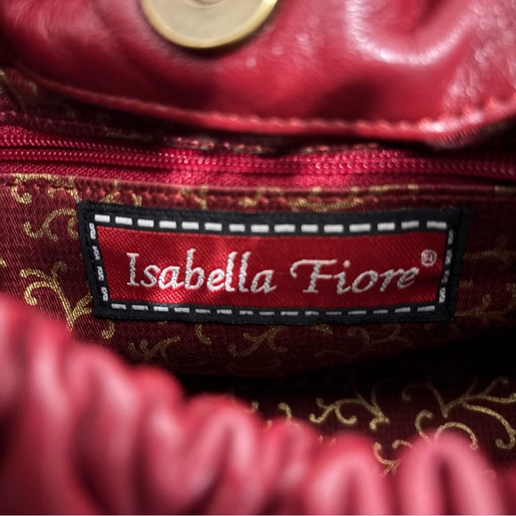 Isabella Fiore Leather & Tapestry Small Shoulder or Handbag With Studs Detail - Picture 9 of 16
